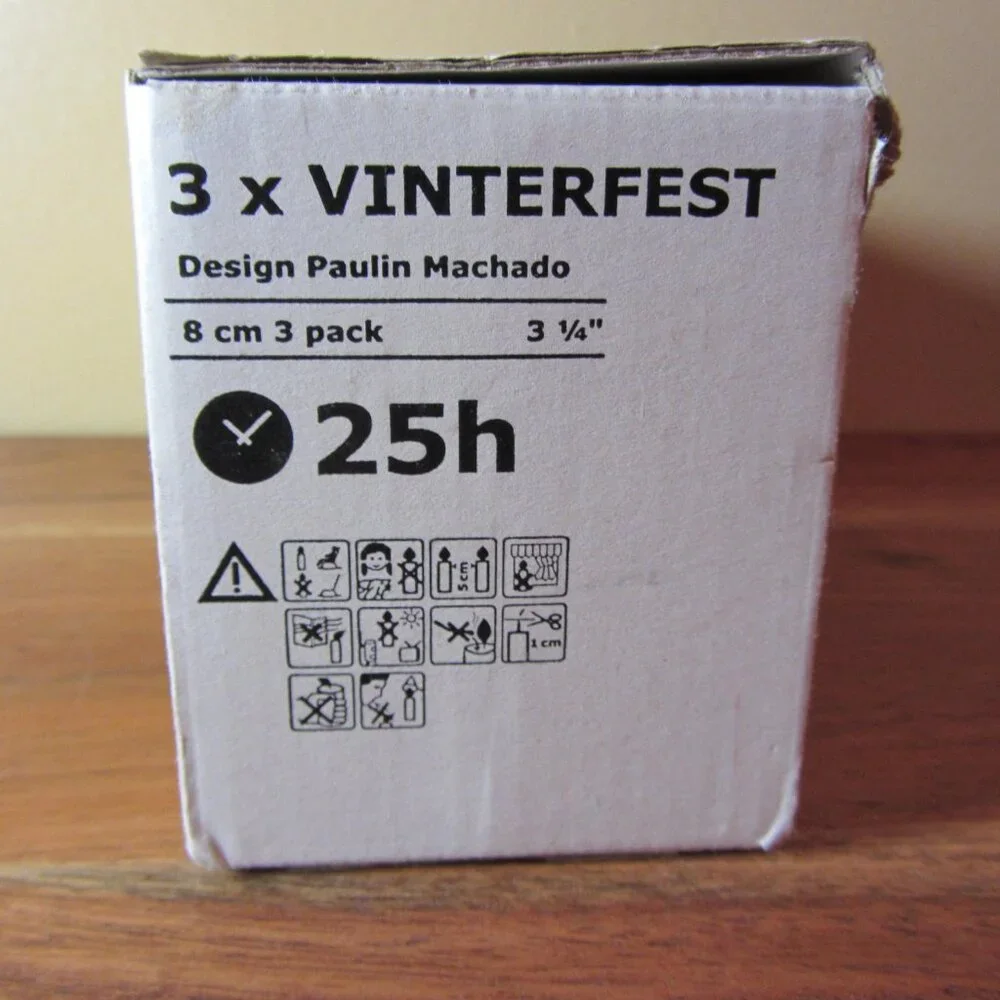 ikea vinterfest set of three scandi gnome candles NIB UNUSED(w3945)